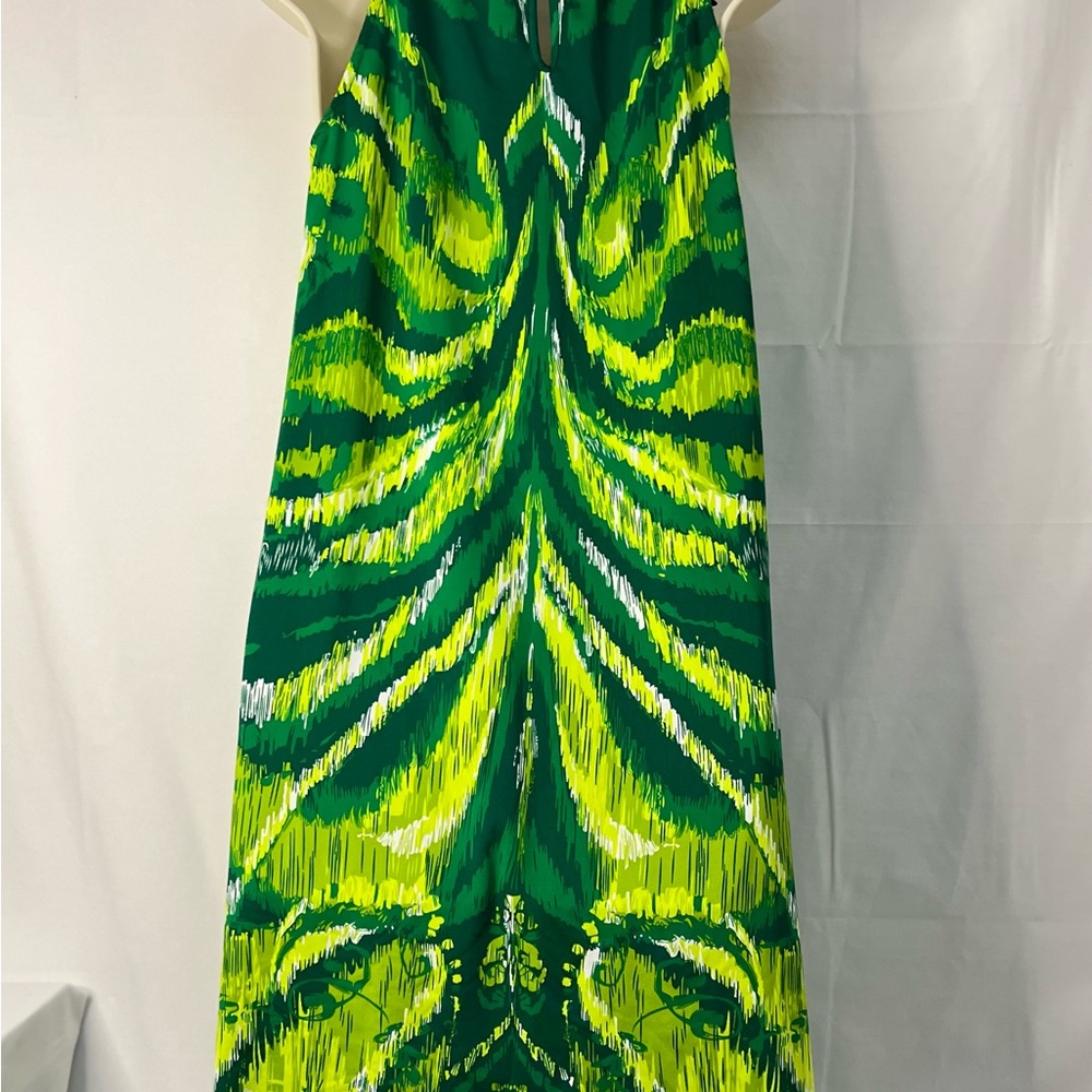 EUC * INC International Concepts Yellow and Green Halter Midi Sundress - Picture 4 of 9